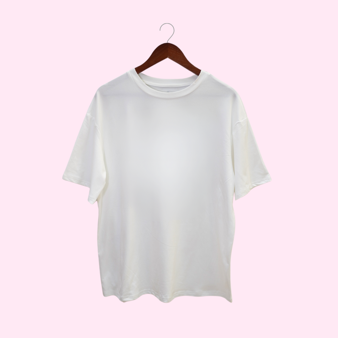 Playera oversized cuello redondo